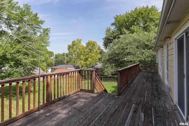 2518 13th St, Rock Island, IL 61201 - wooden deck with a fenced backyard