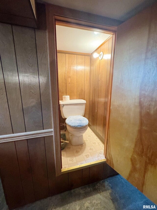 208BAGGOTT None St, Zeigler, IL 62999 - bathroom featuring toilet and wood walls