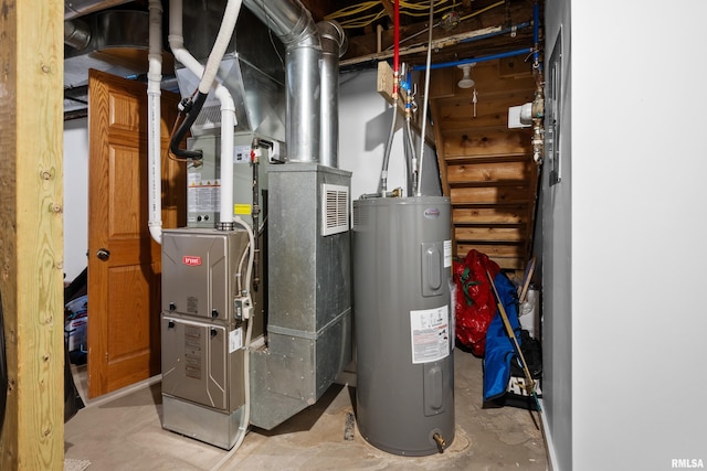 222 6th St, Buffalo, IA 52728 - utility room with water heater and heating unit
