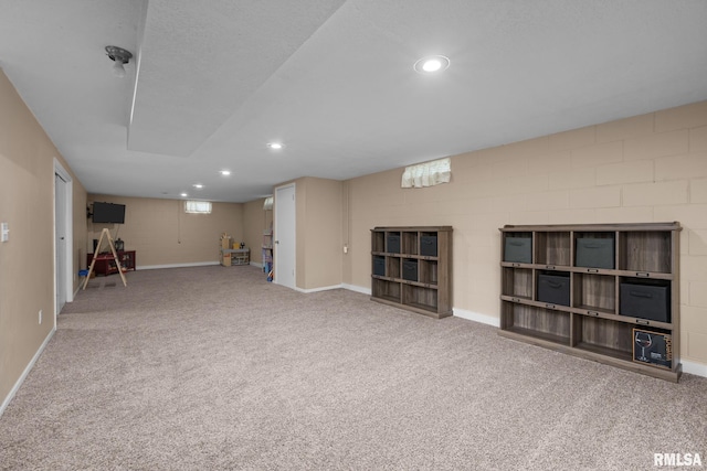 4040 27th Ave, Rock Island, IL 61201 - finished below grade area with carpet floors and recessed lighting