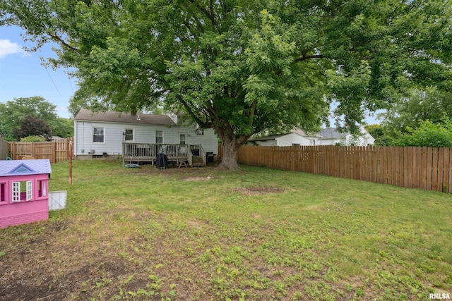 24 Berkshire Dr, Rock Island, IL 61201 - fenced backyard with a deck