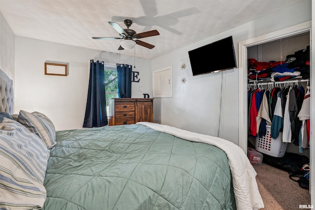 24 Berkshire Dr, Rock Island, IL 61201 - bedroom with a closet, carpet floors, a walk in closet, and ceiling fan