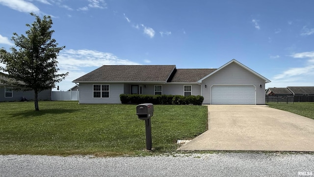 11279 Nora Ln, Carterville, IL 62918 - ranch-style home with a garage, concrete driveway, and roof with shingles