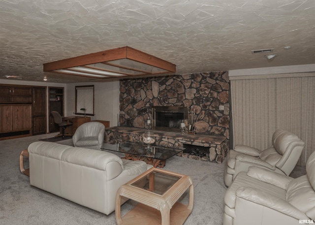 8527 W 17th St, Rock Island, IL 61201 - living room featuring a fireplace and carpet