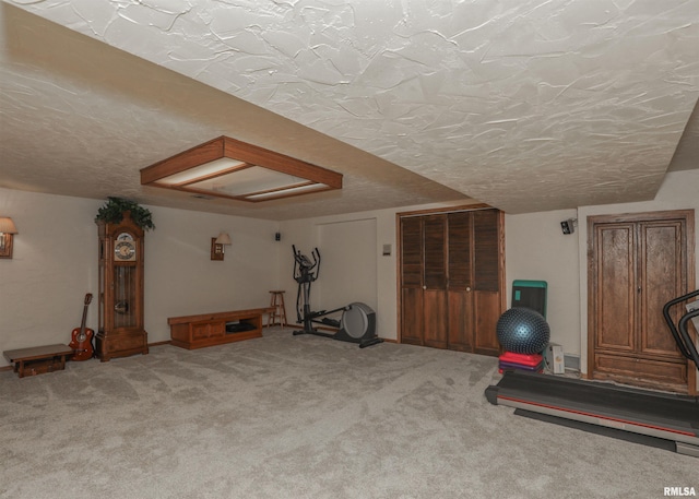 8527 W 17th St, Rock Island, IL 61201 - exercise room featuring carpet flooring and a textured ceiling