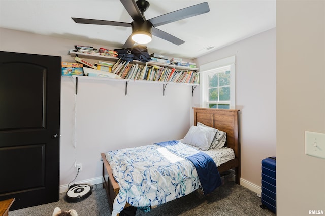 401 W Grand Ave, Carterville, IL 62918 - bedroom with carpet flooring and a ceiling fan