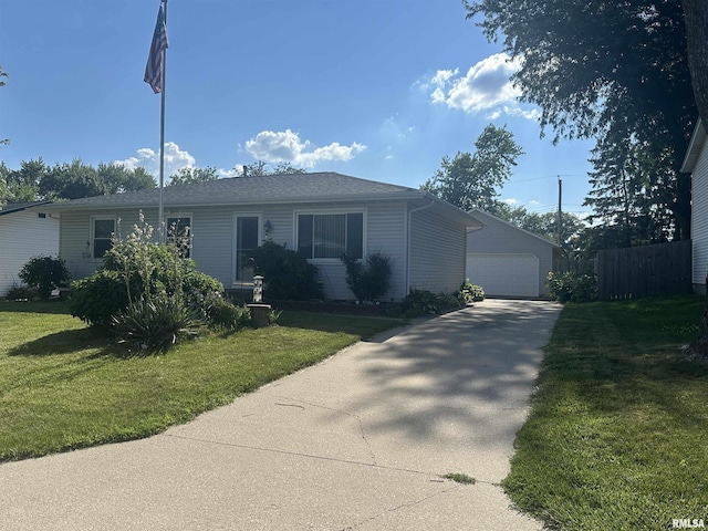 3400 Clover Hills Dr, Bettendorf, IA 52722 - ranch-style home featuring a garage and an outdoor structure