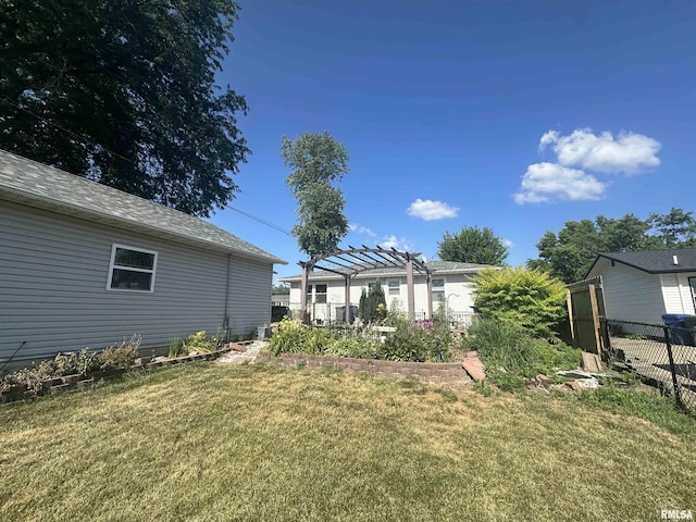 3400 Clover Hills Dr, Bettendorf, IA 52722 - view of yard featuring a pergola