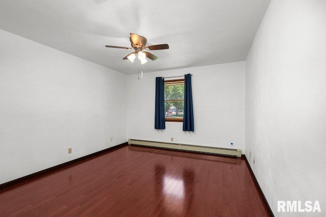 22 Pleasant View Dr, Annawan, IL 61234 - unfurnished room featuring a baseboard radiator, wood finished floors, and a ceiling fan