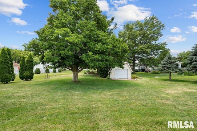 22 Pleasant View Dr, Annawan, IL 61234 - view of grassy yard featuring an outbuilding and a garage