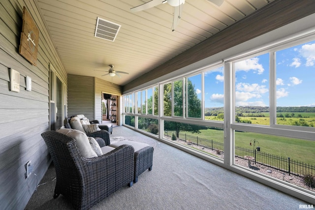 12828 25th Street Ct, Milan, IL 61264 - sunroom with a ceiling fan and healthy amount of natural light