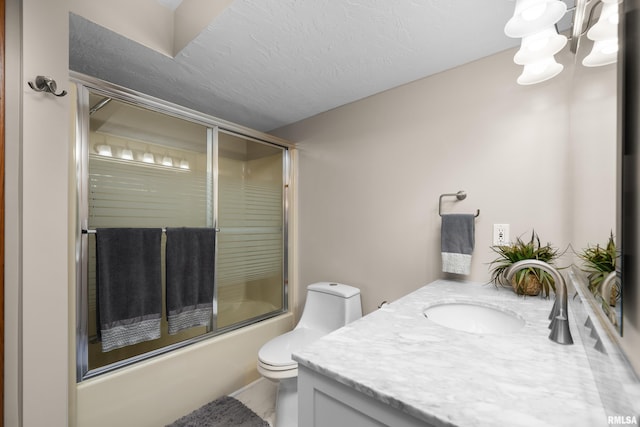 12828 25th Street Ct, Milan, IL 61264 - bathroom with vanity, enclosed tub / shower combo, and a chandelier