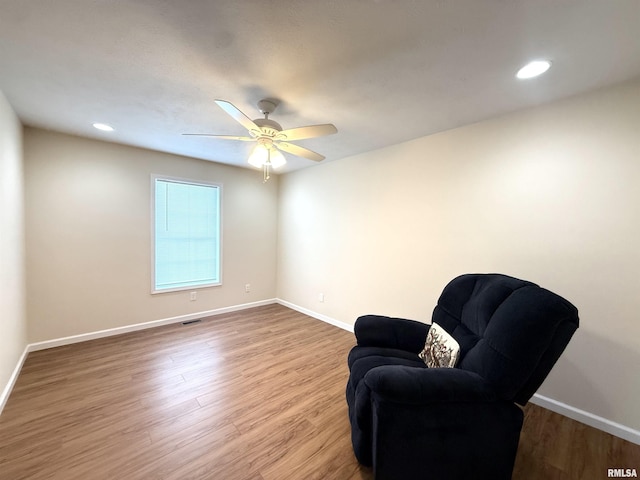 312 Mcvicker Dr, Energy, IL 62933 - sitting room with wood finished floors, ceiling fan, and recessed lighting