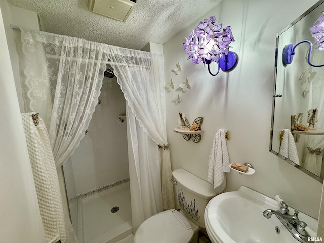 1401 12th Ave, Viola, IL 61486 - full bathroom with a shower stall and a textured ceiling
