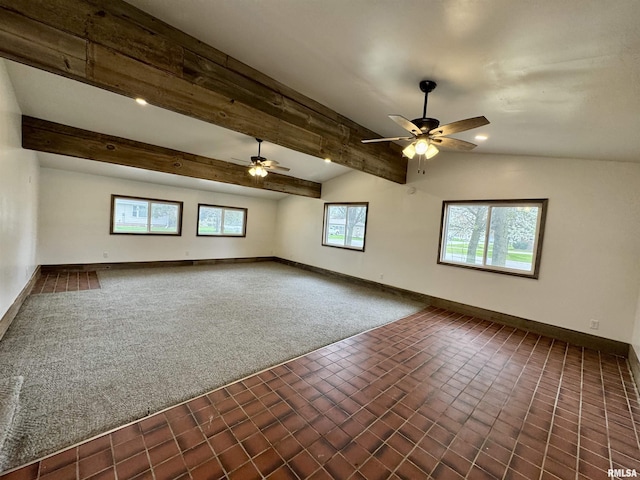 1401 12th Ave, Viola, IL 61486 - spare room featuring ceiling fan and dark carpet
