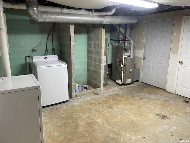 304 Lynda Dr Unit A/B, Carbondale, IL 62901 - unfinished basement with washer and dryer and heating unit