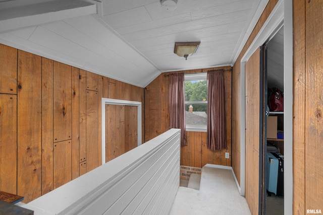 412 24th Ave, East Moline, IL 61244 - hall featuring wooden walls and vaulted ceiling