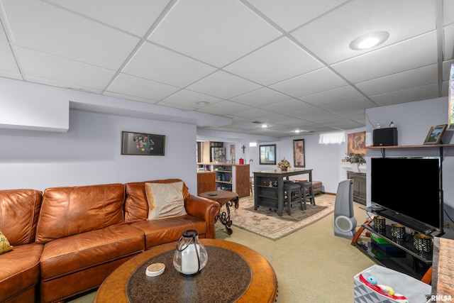 412 24th Ave, East Moline, IL 61244 - carpeted living room with a paneled ceiling and bar area