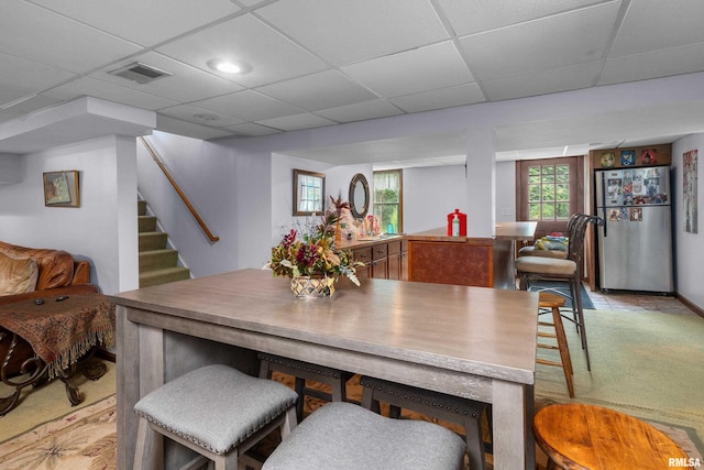 412 24th Ave, East Moline, IL 61244 - dining space with a paneled ceiling and stairway