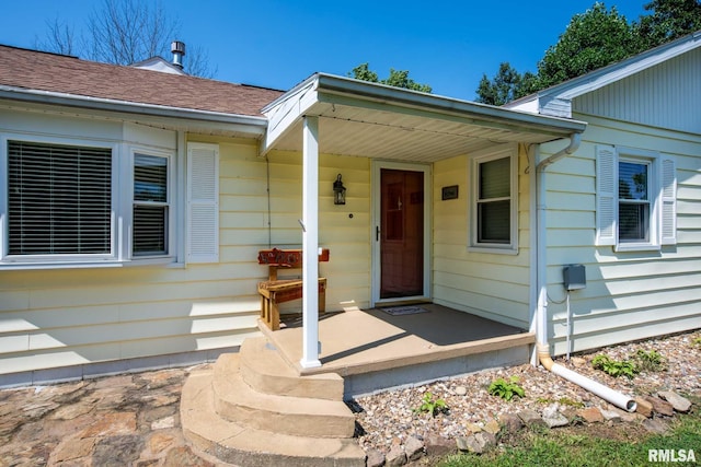 5680 State Route 146 E Highway, Vienna, IL 62995 - view of exterior entry featuring covered porch and a shingled roof