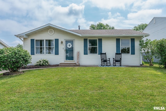 1817 W 3rd St, Milan, IL 61264 - ranch-style house with a front yard and entry steps