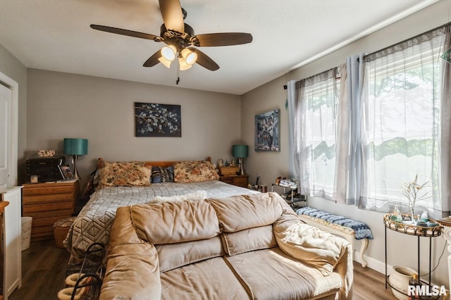 15611 Willow Ct, Sterling, IL 61081 - bedroom with wood finished floors and ceiling fan