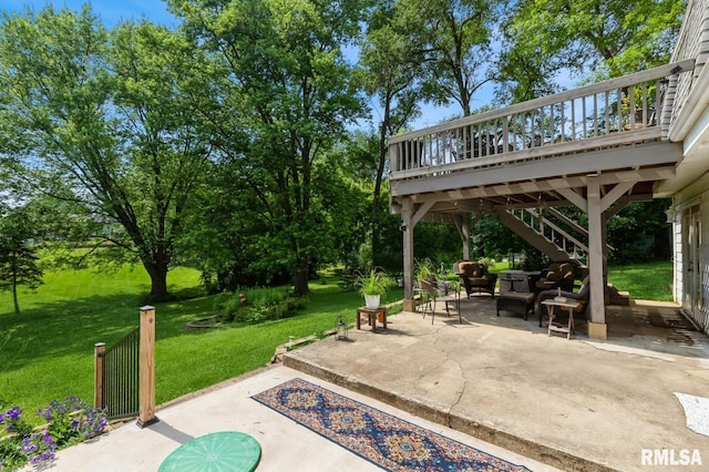 15611 Willow Ct, Sterling, IL 61081 - view of patio / terrace featuring a deck and an outdoor hangout area