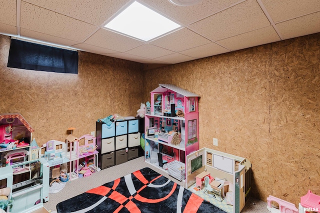 10224 Illinois Steel Rd, Johnston City, IL 62951 - recreation room with a paneled ceiling and carpet