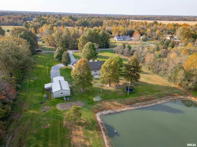 10224 Illinois Steel Rd, Johnston City, IL 62951 - aerial overview of property's location with a nearby body of water and a heavily wooded area