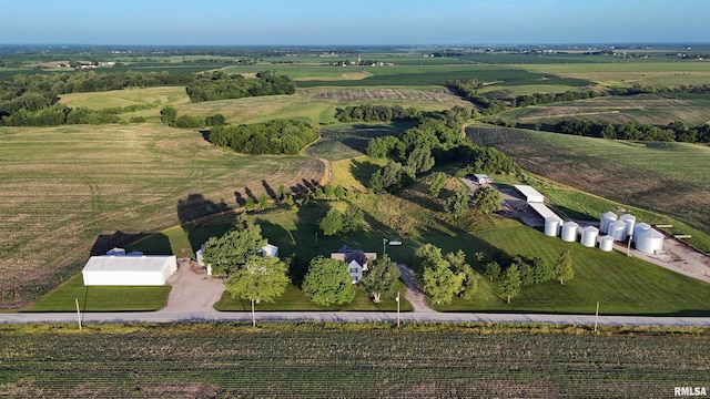 1626 210th St, Reynolds, IL 61279 - aerial view of property and surrounding area with rural landscape and rows of crops
