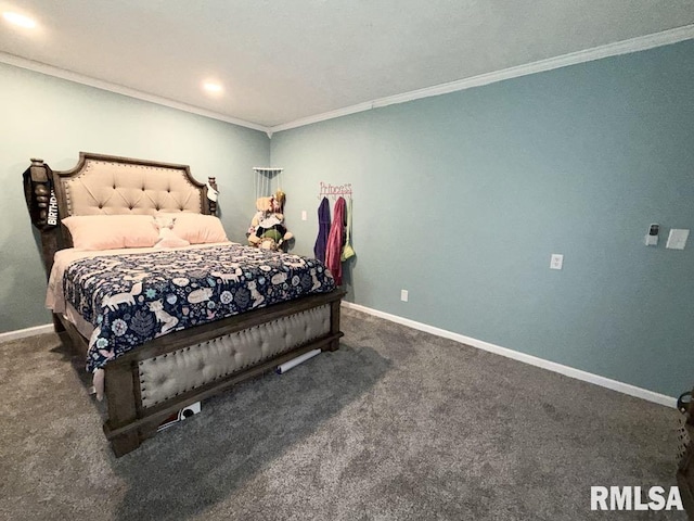 15293 Wall St, Carterville, IL 62918 - carpeted bedroom with ornamental molding and recessed lighting
