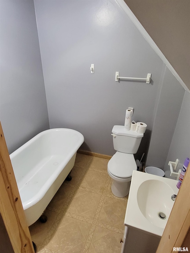 819 12th Ave S, Clinton, IA 52732 - full bathroom with a soaking tub, vanity, and tile patterned flooring
