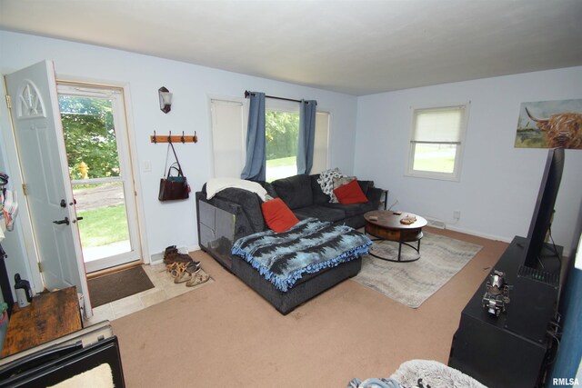 3422 Hobson Ave, Davenport, IA 52802 - carpeted living room featuring plenty of natural light