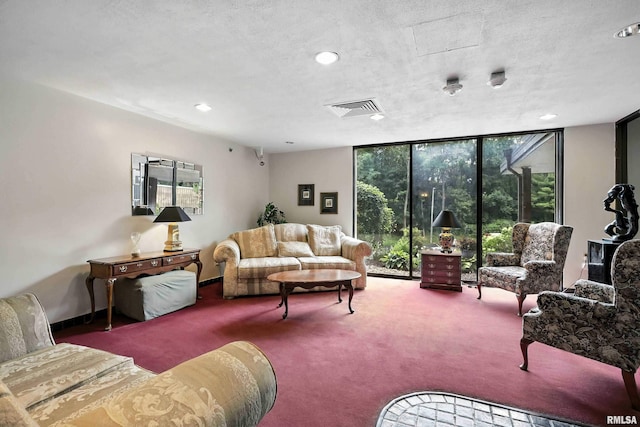 1800 7th St Unit 10E, East Moline, IL 61244 - carpeted living area with floor to ceiling windows and recessed lighting