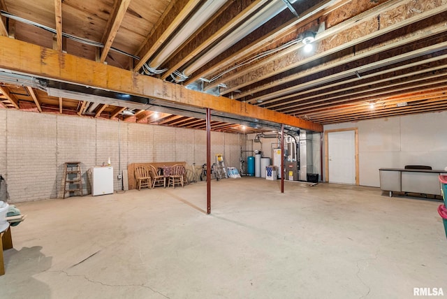 4830 Wyoming Ave, Davenport, IA 52806 - unfinished below grade area with refrigerator, a water softener, and heating unit