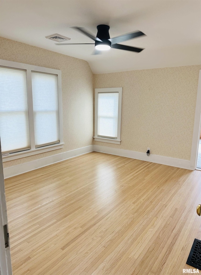 616 Elk St, Sabula, IA 52070 - spare room featuring a ceiling fan and light wood finished floors