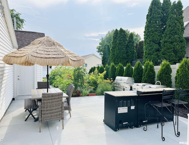 616 Elk St, Sabula, IA 52070 - view of patio / terrace with outdoor dining area and area for grilling