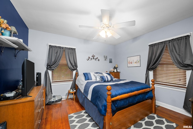 3110 Jefferson Ave, Davenport, IA 52803 - bedroom featuring wood finished floors and ceiling fan