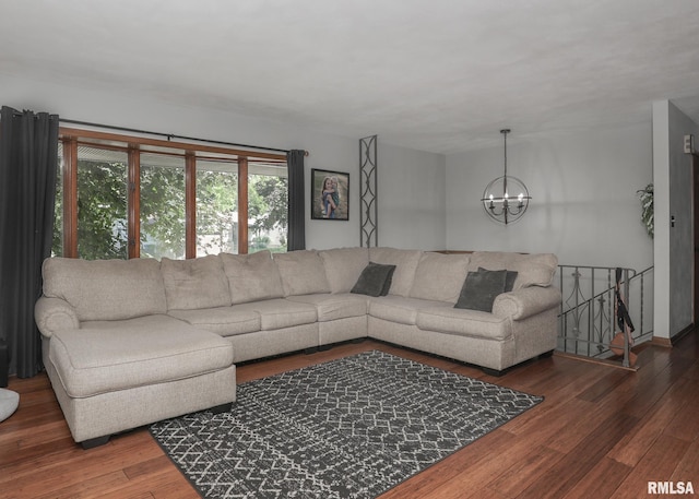4512 11th Ave Unit C, Moline, IL 61265 - living area with a chandelier and wood finished floors