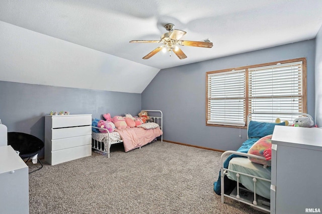 732 W 59th St, Davenport, IA 52806 - bedroom with carpet, lofted ceiling, and ceiling fan