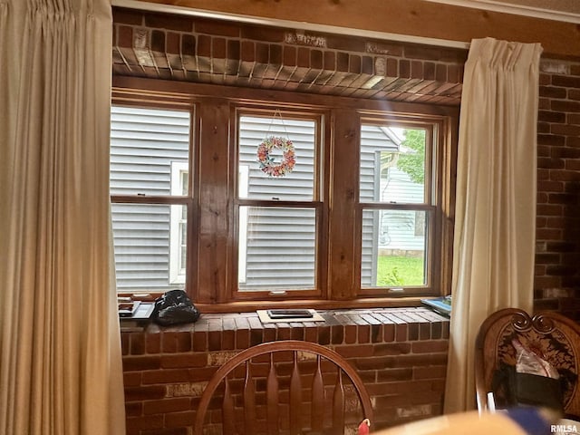 1723 Pershing Blvd, Clinton, IA 52732 - dining area view of brick wall