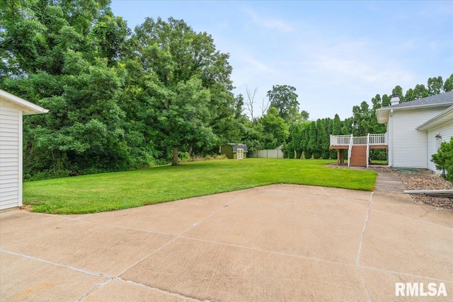 17223 N Cedar Rd, East Moline, IL 61244 - view of patio / terrace with a storage unit