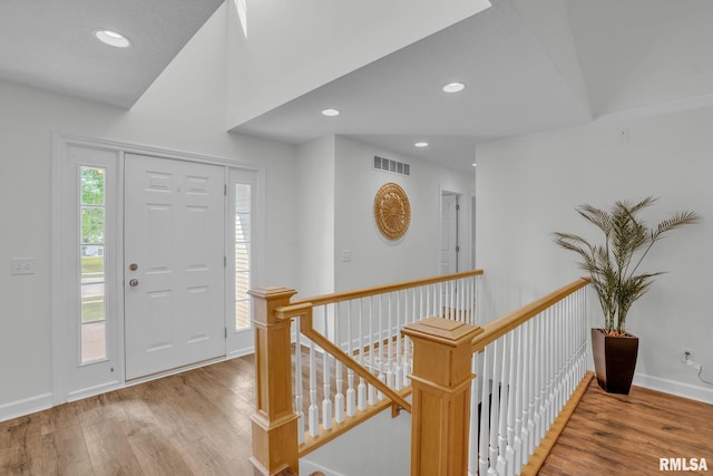 1039 Bluff Ln, Le Claire, IA 52753 - foyer entrance with light wood finished floors and recessed lighting