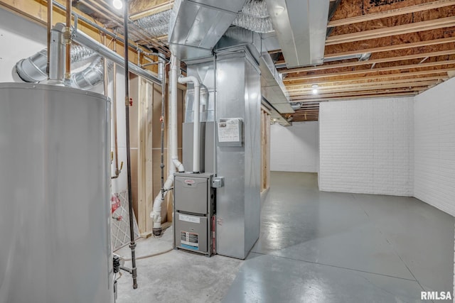 1039 Bluff Ln, Le Claire, IA 52753 - unfinished basement featuring water heater and heating unit