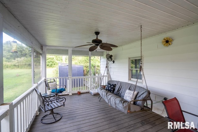17000 Log Cabin Rd, Marion, IL 62959 - sunroom / solarium with a ceiling fan