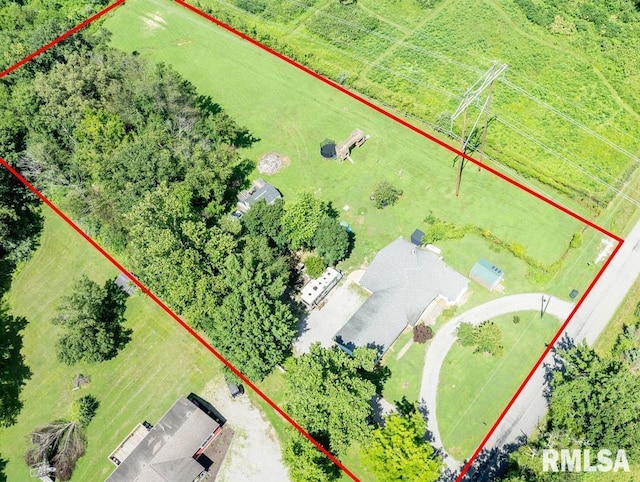 17000 Log Cabin Rd, Marion, IL 62959 - overview of rural landscape with property parcel outlined