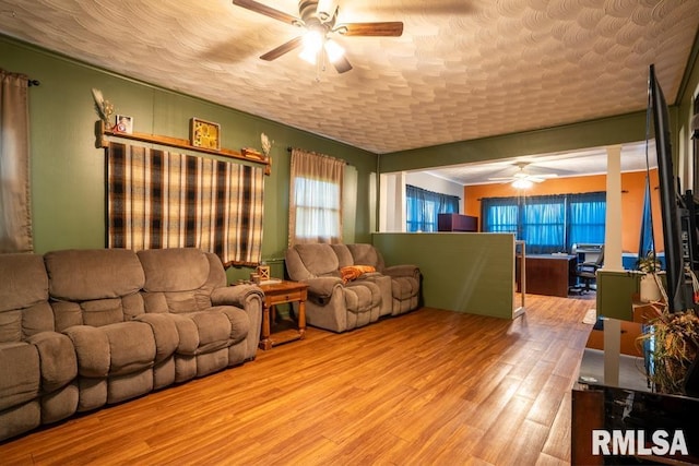 17000 Log Cabin Rd, Marion, IL 62959 - living area with a ceiling fan and wood finished floors