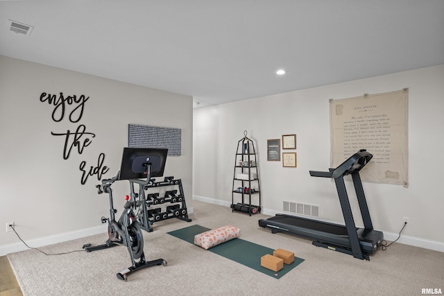 5835 Pigeon Creek Rd, Bettendorf, IA 52722 - workout room with recessed lighting and carpet flooring
