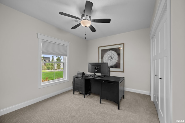 5835 Pigeon Creek Rd, Bettendorf, IA 52722 - office space featuring light carpet and a ceiling fan