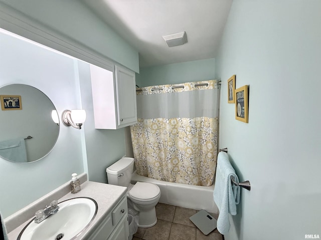 3715 35th St Unit 3, Moline, IL 61265 - full bathroom with vanity, tile patterned flooring, and shower / bath combination with curtain